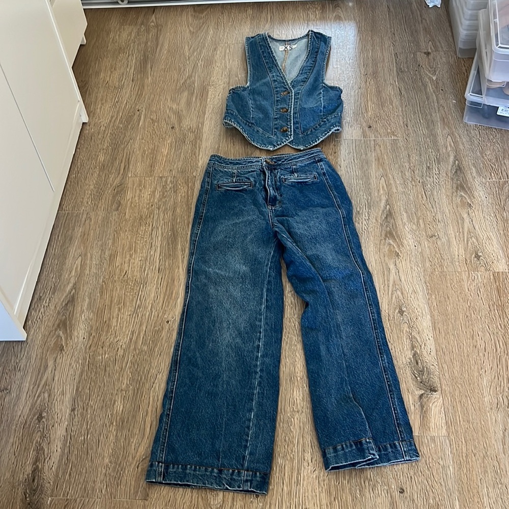 FREE PEOPLE / Modern Meadow Denim Suit - XS - Picture 6 of 15
